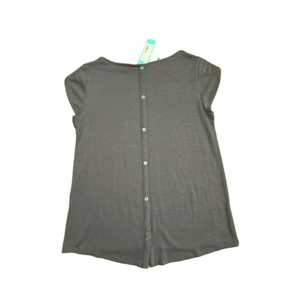 Stitch Fix Market & Spruce Bravyan Button Back Detail Knit Top Size Medium Gray - Picture 3 of 4